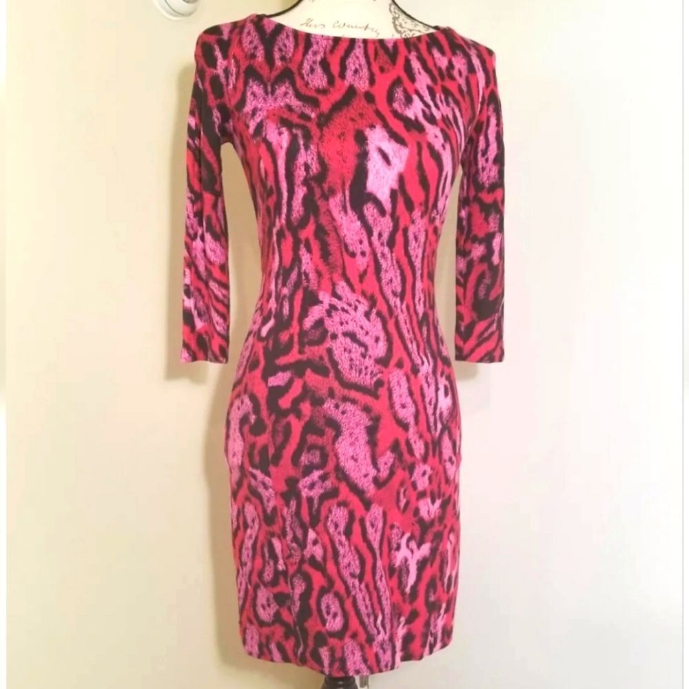 Just Cavalli Animal Print Pink Dress Size XS